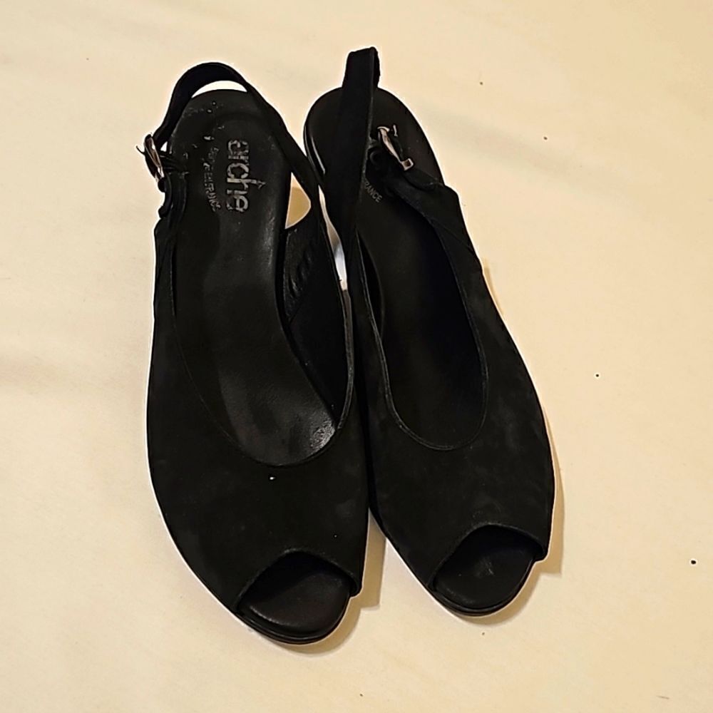 ARCHE Heeled Peep Toe Slingback Pumps EU 38/US 8 - Made in FRANCE
